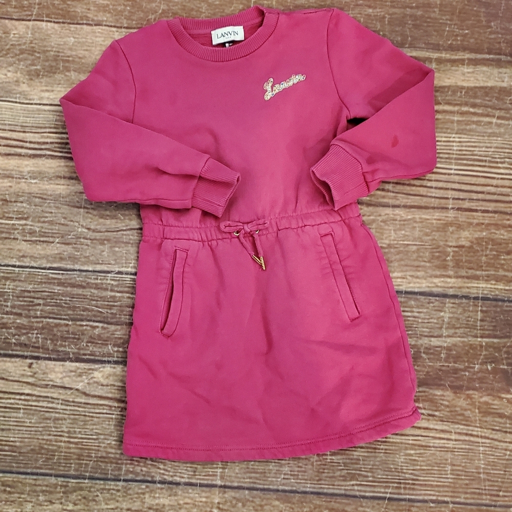 Lanvin pink sweatshirt dress sz 6